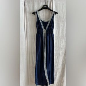 Vintage negligée topper cover up lingerie navy size XS-S